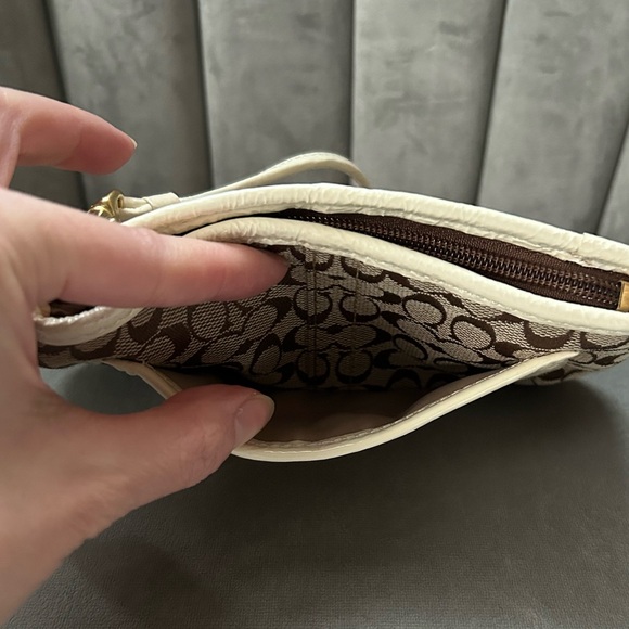 Coach Monogram Brown and Cream Wristlet - Picture 7 of 9